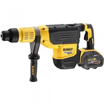 DEWALT DCH773Y2-QW DCH773Y2-QW-Martillo Electroneumático sin escobillas XR FLEXVOLT 54V SDS-MAX 10kg 52mm 19,4J 2 Modos con 2 baterías 54V/18V Li-Ion 12Ah y maletín, 18 V, Schwarz/Gelb