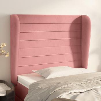 Cabecero de oreja Rosa 93x23x111/128 cm en terciopelo