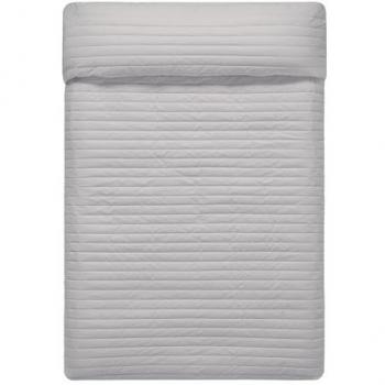Colcha Reversible Happy Friday Basic Dash Gris 240 x 260 cm, 100% algodón (exterior), 100% poliéster (relleno), calidad de 150, para cama de 135/140