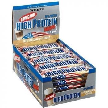 Weider 40% high protein low carb bar, 25 barritas de 50g