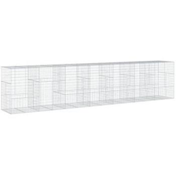 vidaXL Gabion Basket with Cover 700x100x150 cm Galvanised Iron