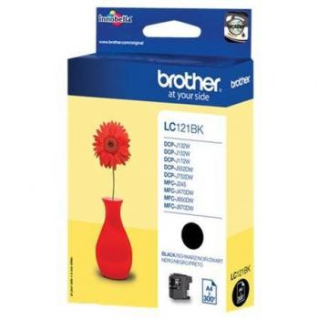 Brother LC121BK Black Ink Cartridge (Yield: 300 Pages, 7.1ml)