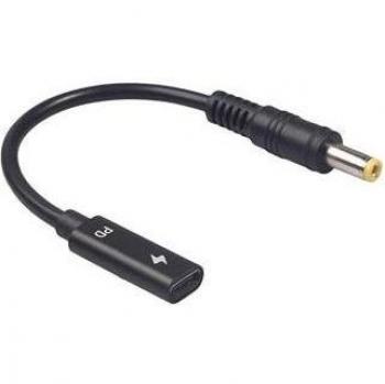 Adaptador USB-C hembra a 5.5x2.5mm macho de 65W de 15cm