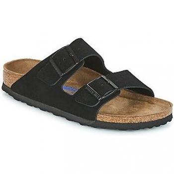 Birkenstock Arizona SFB Suede Mules - Black, Women's Sandals