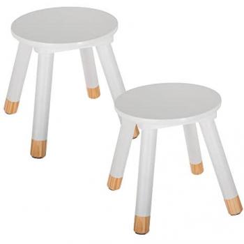Conjunto de 2 taburetes infantiles Suavidad en color blanco WELLHOME