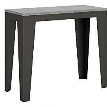 Consola extensible 90x40/196 cm Flame Small Evolution Cemento con estructura Antracita