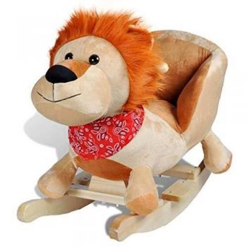 vidaXL León Balancín para Niño Pequeño Marrón Mecedora León de Peluche de Bebé