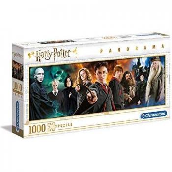 Clementoni - Puzzle 1000 piezas panorámico Harry Potter, Puzzle adulto personajes