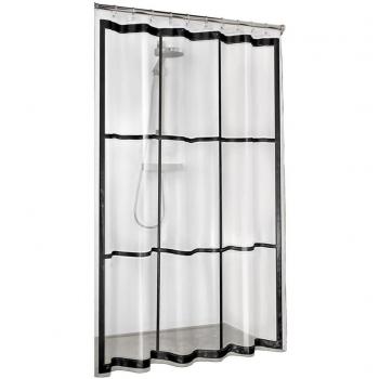 Cortina de ducha Sealskin Brix transparente 180x200 cm PEVA Negro