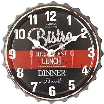 Reloj Pared Bistro Negro de Metal Signes Grimalt By SIGRIS - Reloj Vintage Pared 20x3x20cm