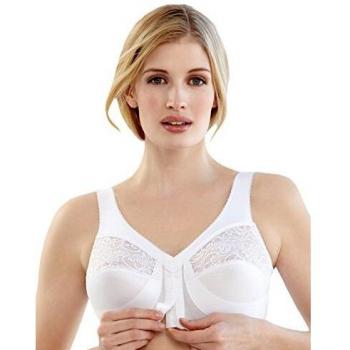 Glamorise MagicLift Front-Closure Support Bra - White Wireless Bra for Women