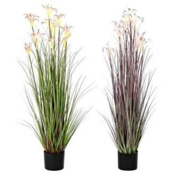 Planta Decorativa DKD Home Decor Metal Naranja Verde Burdeos PVC 35 x 35 x 114 cm (2 Unidades)