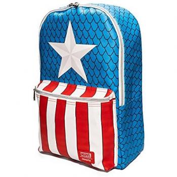 Mochila Loungefly Capitán América Marvel Unisex niños Azul/Patchwork 45cm Talla única