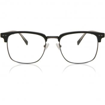 Browline Armazón Completo Metálico Negro para Hombre - Gafas Recetadas Anti-Azules - SmartBuy Collection
