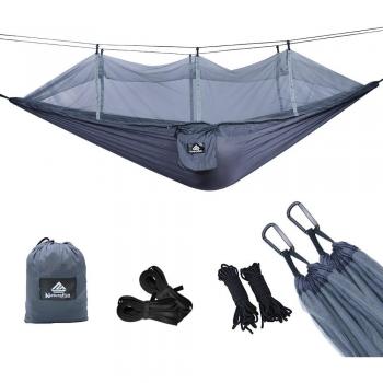 NatureFun Hamaca Ultra Ligera para Viaje y Camping | 300kg de Capacidad de Carga,Transpirable, Nylon de Paracaídas de Secado Rápido | 2 x Mosquetones Premium, 2 x Correas de Nylon Incluidas | Para Interiores y Exteriores