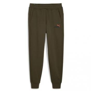 Puma Essentials+ 2 Col Logo Jogging Pants Dark Olive for Men Size L
