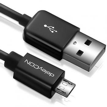 Cable de Carga y Datos Micro USB 0,5m para Smartphones y Tablets - Negro