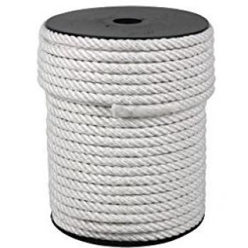 Carrete de Cuerda de Nylon Mate 4 Cabos 6 mm 200 m Blanco