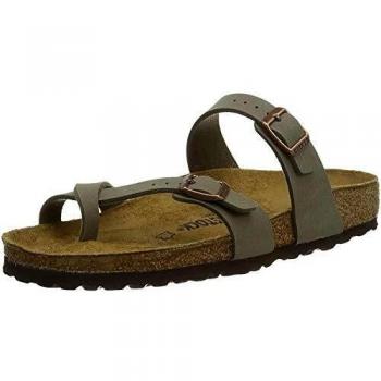 Birkenstock Mayari Birko-Flor Nubuck Sandals in Stone for Women