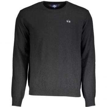 La Martina Elegant Black Wool-Cashmere Sweater - L