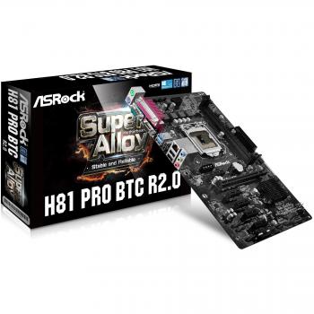 ASRock H81 PRO BTC R2.0 S1150 Intel H81 2x DDR3 Motherboard - Grey
