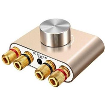 ELEGIANT Mini Bluetooth Amplificador HiFi Audio Estéreo Inalámbrico Potencia 50W * 2 de Señal Digital de Doble Canal de Aluminio con Adaptador de Alimentación