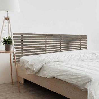 Cabecero de Madera Reciclada DM Estilo Japonés para Cama Palets (80cm y 160cm, Acabado Mármol y Roble Amazonas) con Herrajes Incluidos