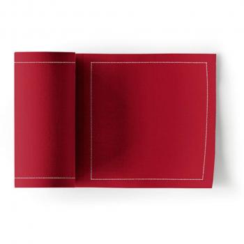 MY DRAP – Rollo de 50 servilletas de tela | 100% Algodón | Reutilizables | 11 x 11 cm | Servilletas de Cóctel y Aperitivo | Color Rojo Carmín | Formato Rollo, en Unidades Precortadas