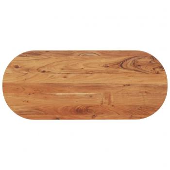 Tablero de mesa ovalado de madera maciza de acacia 100x40x3,8 cm
