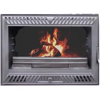 Estufa Insertable de Leña Inuk Iron Vent 8 kW, Ventilada, Compacto 52x45x69 cm, hasta 135 m³, Eficiencia Energética Clase A