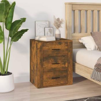 Mesita de noche Smoke Roble 50x36x60 cm Madera multicapa
