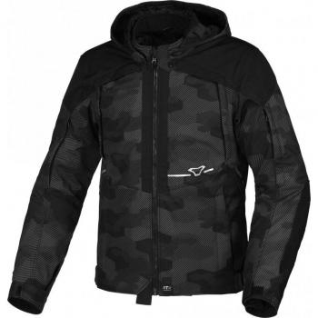 Macna Chaqueta de Moto Territor Negro-Gris, chaqueta textil impermeable para motocicletas, color negro multicolor, talla S
