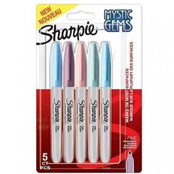 SHARPIE MARCADOR PERMANENTE MYSTIC GEMS C/SURTIDOS PASTEL EN BLISTER DE 5