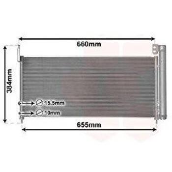 Condensador de Aire Acondicionado VAN WEZEL 53015702 para Toyota Auris 1.8 Hybrid desde 2013 con botella deshidratante