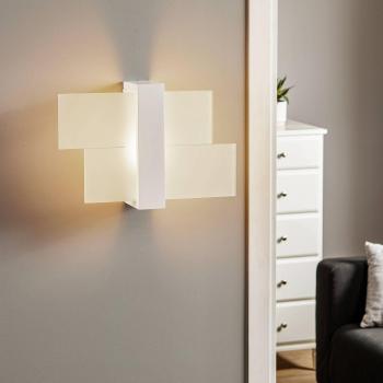 Aplique de Pared Feniks 1 Luz E27 Madera/Vidrio Blanco