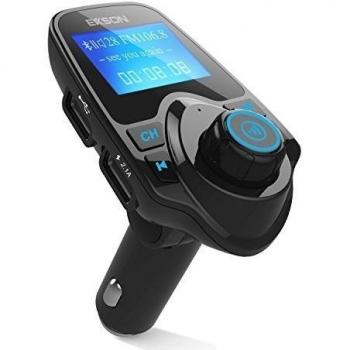FM Transmitter, Wireless Bluetooth In-Car MP3 Player FM Transmitter Car Kit, Universal Car Charger with Dual USB Charging Ports, 3.5mm Audio Port, Hands Free Calling, TF/SD Card Slot, USB Drive Port for iPhone 7 / 6S / SE, Samsung Galaxy S6 S7 Edage, iPad