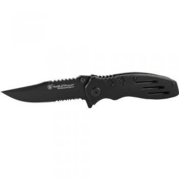 Smith & Wesson Swa24S Cuchillo Tascabile,Unisex - Adulto, Negro, un tamaño