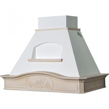 Cappa Aspirante Désirée de Acero Inoxidable Blanco con Estructura de Madera e Incrustaciones Color Cuerda 90 cm