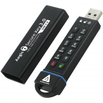 Apricorn Aegis Secure Key 30GB FIPS 140-2 Level 3 Validated 256-bit Hardware Encrypted USB 3.0 Flash Drive