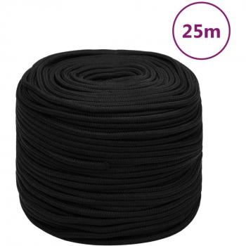 Cuerda de trabajo poliéster negra 6 mm 25 m