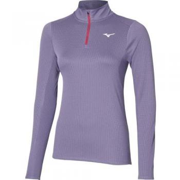 Camiseta de running Mizuno DryAeroFlow LS Half Zip mujer violeta
