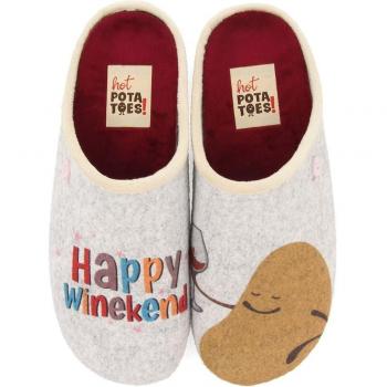 Zapatillas de Casa Mujer Babucha Gris con Patatilla Disfrutona