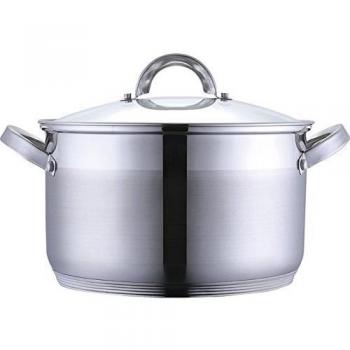 RENBERG Alexander | Cacerola de Cocina | Cacerola de 28 x 16.5 cm y 9 Litros con Tapa de Cristal | Acero Inoxidable | Menaje de Cocina | Fondo Encapsulado de 5 Capas | Todo Tipo de Cocinas