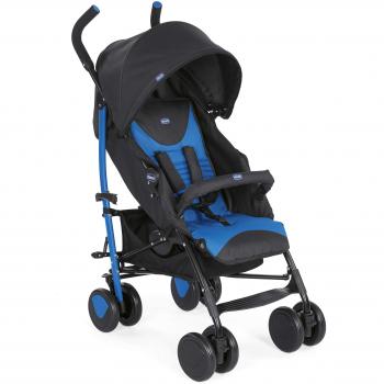 Chicco Echo Silla de Paseo Ligera y Plegable desde 0 Meses hasta 22 Kg, Carrito Bebé Compacto y Reclinable con Apoyabrazos, Posición para Dormir, Cierre Paraguas y Parasol Ajustable - Azul