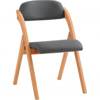 Silla Plegable de Madera con Asiento y Respaldo Tapizado Sillón para Cocina Oficina Gris Oscuro 47 x 60 x 77 cm FST92-SG SoBuy
