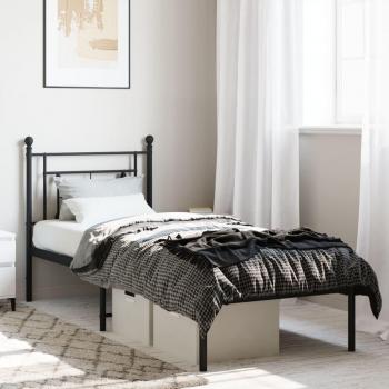 Cabecero de cama negro 80x200 cm con estructura de metal Vidaxl