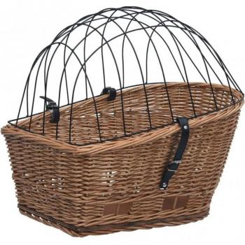 Cesta Trasera de Bicicleta con Tapa Sauce Natural 55x31x36 cm