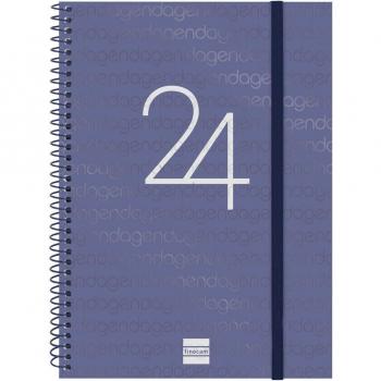 Finocam - Agenda 2024 Espiral Year E10 Semana Vista Horizontal Catalán Azul 155x212 mm Enero-Diciembre (12 meses)
