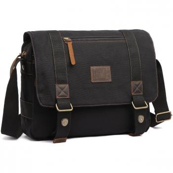 LOSMILE Hombres Bolsos Bandolera Bolsa de Mensajero Lona 15.6 Bolsas para portátil Maletines Bolsa de Ordenador Bolsas Escolares,Gran tamaño.