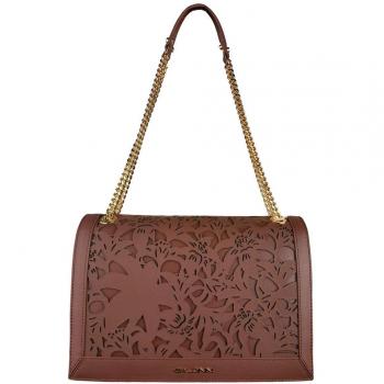 Baldinini Floral Leather Crossbody Bag, Brown, Female, Size: ONE SIZE